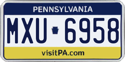 PA license plate MXU6958