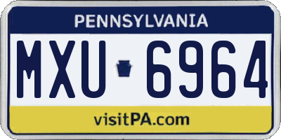 PA license plate MXU6964
