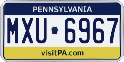 PA license plate MXU6967