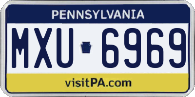 PA license plate MXU6969