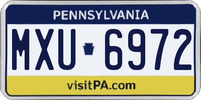 PA license plate MXU6972