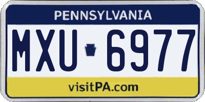 PA license plate MXU6977