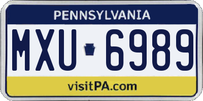 PA license plate MXU6989