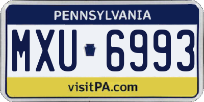 PA license plate MXU6993