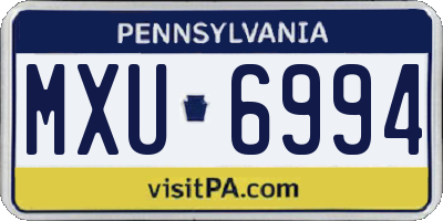 PA license plate MXU6994