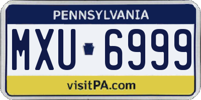 PA license plate MXU6999