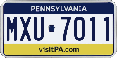 PA license plate MXU7011