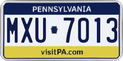 PA license plate MXU7013