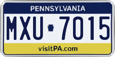 PA license plate MXU7015