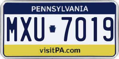 PA license plate MXU7019