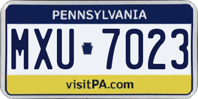 PA license plate MXU7023