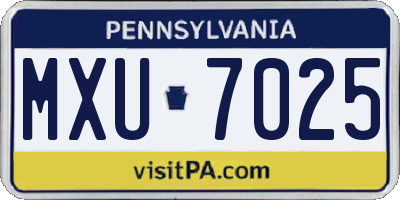 PA license plate MXU7025