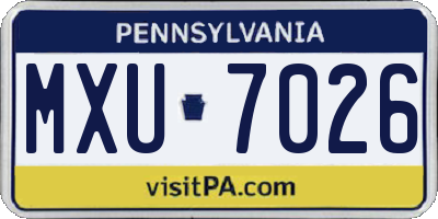 PA license plate MXU7026