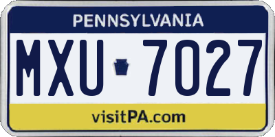 PA license plate MXU7027