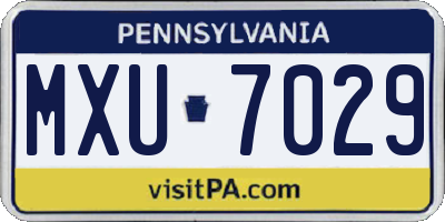 PA license plate MXU7029