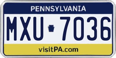PA license plate MXU7036