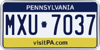 PA license plate MXU7037