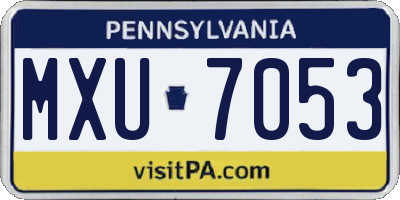 PA license plate MXU7053
