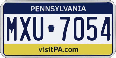 PA license plate MXU7054