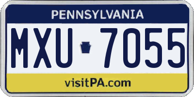 PA license plate MXU7055