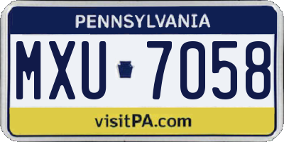 PA license plate MXU7058