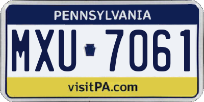 PA license plate MXU7061