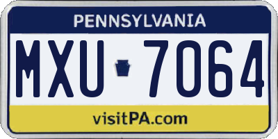 PA license plate MXU7064