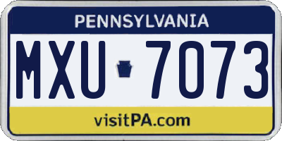 PA license plate MXU7073
