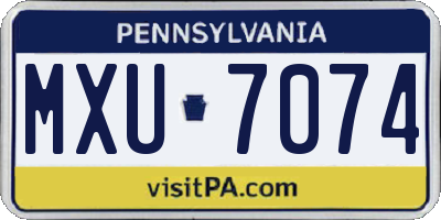 PA license plate MXU7074