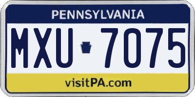 PA license plate MXU7075
