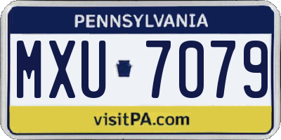 PA license plate MXU7079
