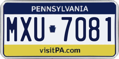 PA license plate MXU7081