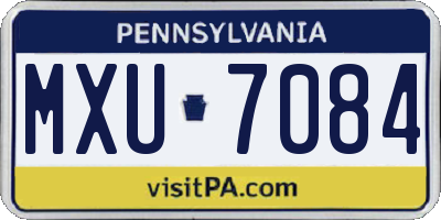 PA license plate MXU7084