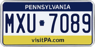 PA license plate MXU7089