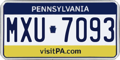 PA license plate MXU7093
