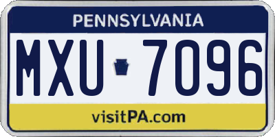 PA license plate MXU7096