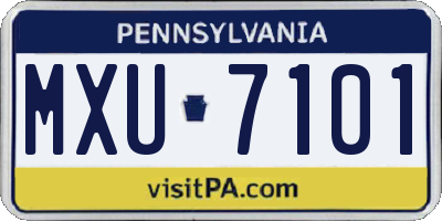 PA license plate MXU7101