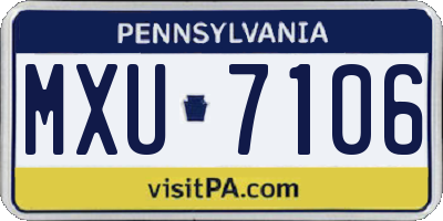 PA license plate MXU7106