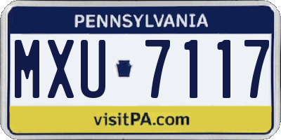 PA license plate MXU7117