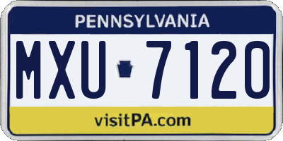 PA license plate MXU7120