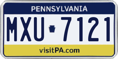 PA license plate MXU7121