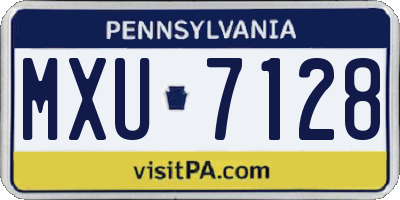 PA license plate MXU7128