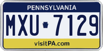 PA license plate MXU7129
