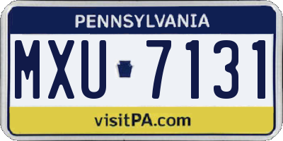 PA license plate MXU7131