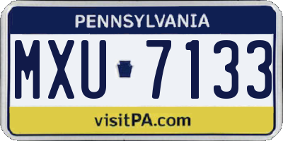 PA license plate MXU7133