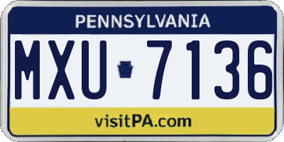 PA license plate MXU7136