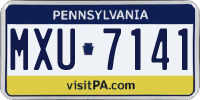 PA license plate MXU7141