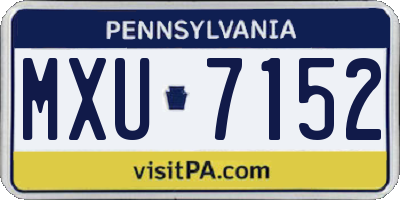 PA license plate MXU7152