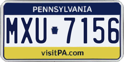 PA license plate MXU7156
