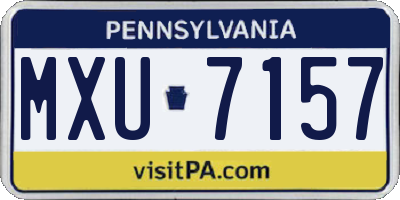 PA license plate MXU7157